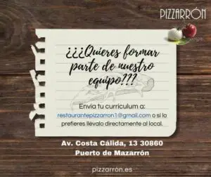 Pizzarron Costa de Almeria restos restaurantes resto jobs